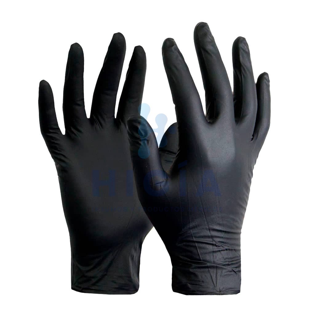 GUANTES DE NITRILO NEGRO CAJA X100U TALLE M
